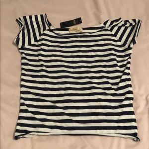 Size medium navy and white Hollister shirt.